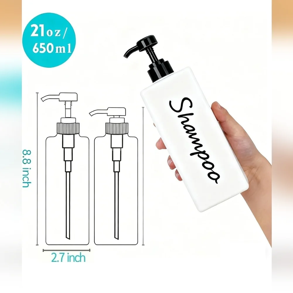 NIB Didroom White Shampoo, Body Wash, and Conditioner Dispenser Set - Picture 2 of 5